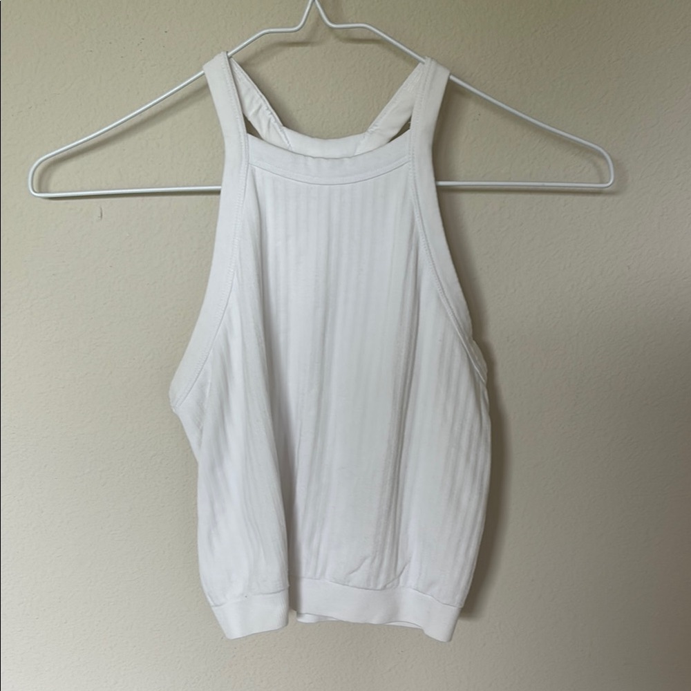 Fabletics White Ribbed Tank Top
